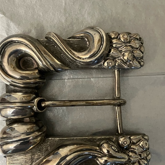 KIESELSTEIN CORD STERLING SILVER BELT BUCKLE EXTREMELY RARE 3.5 L X 3.0 W - Picture 2 of 6